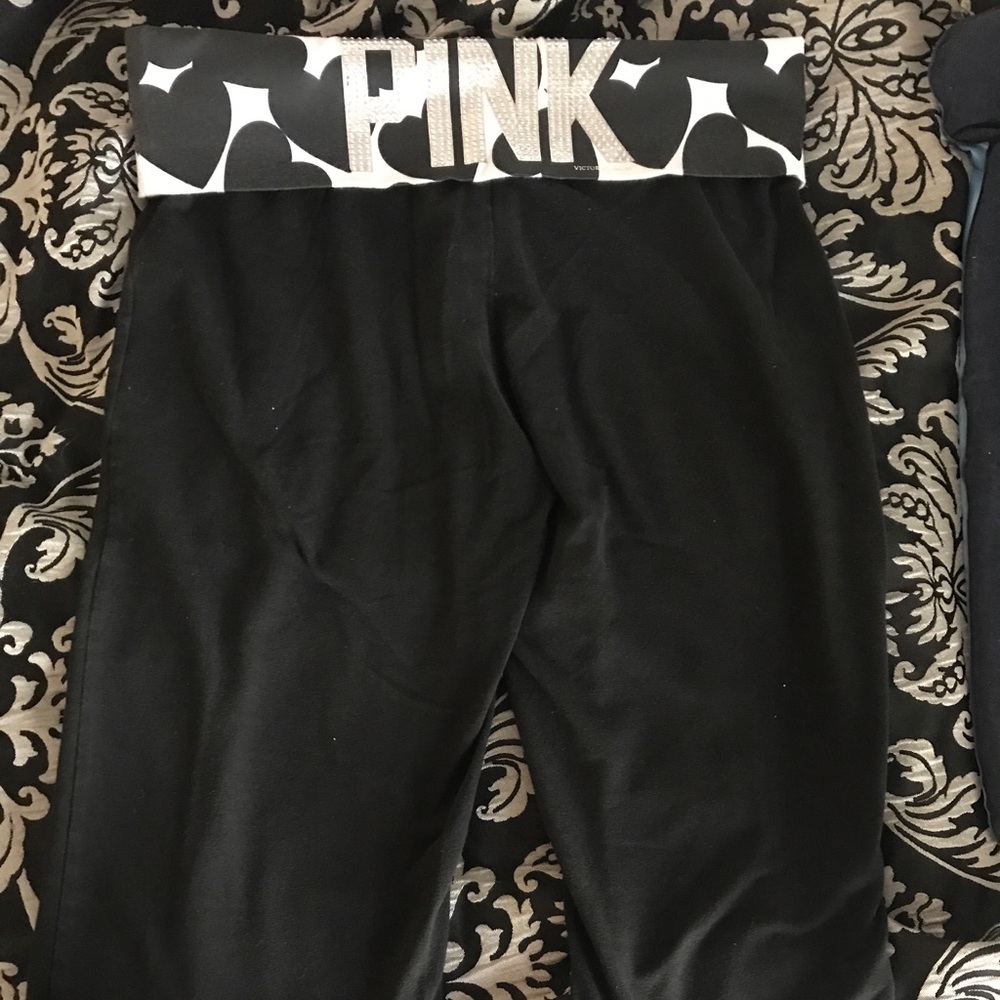 Pink Capri's Sz L (Rhinestones)